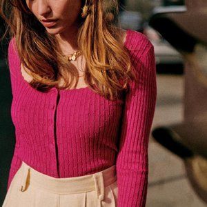 SEZANE AMBROISE CARDIGAN Bright Plum S